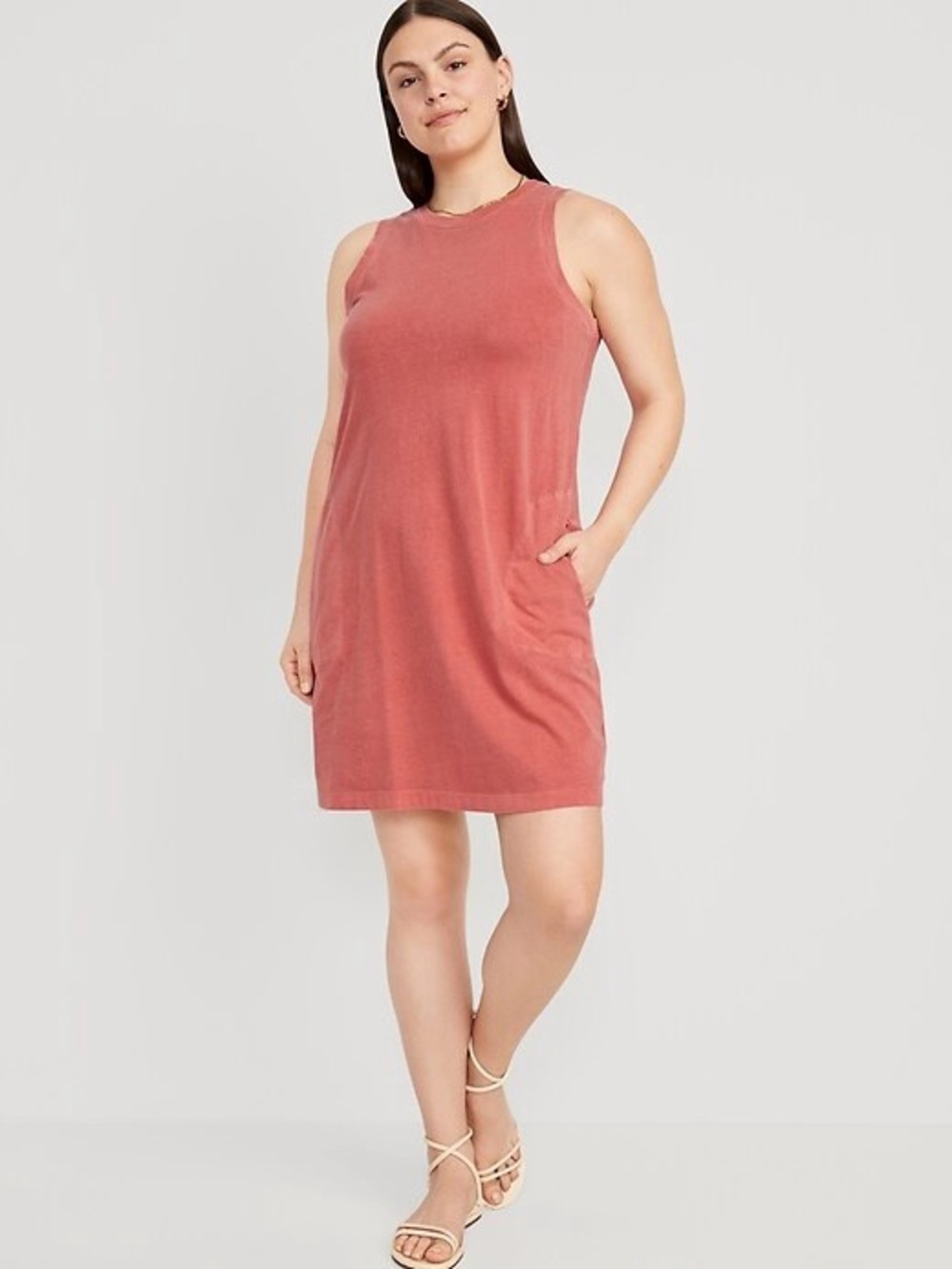 XSP Old Navy Sleeveless A-Line Mini Shift Dress in Dusty Rose